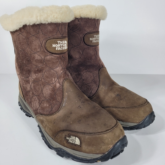 The North Face Primaloft Brown Waterproof Winter Snow Boots AYX8 Women's 11 - Picture 1 of 12